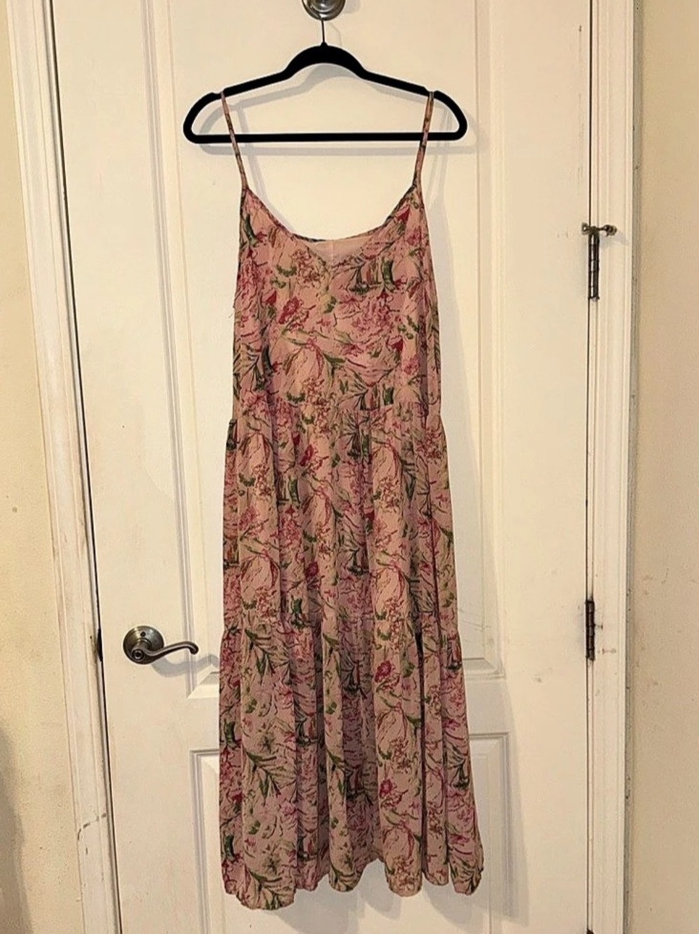 Floral Maxi Dress in Pink & Green Like New